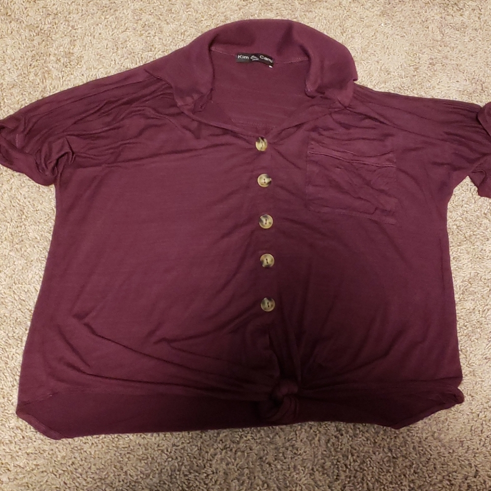 Button Down Crop Top